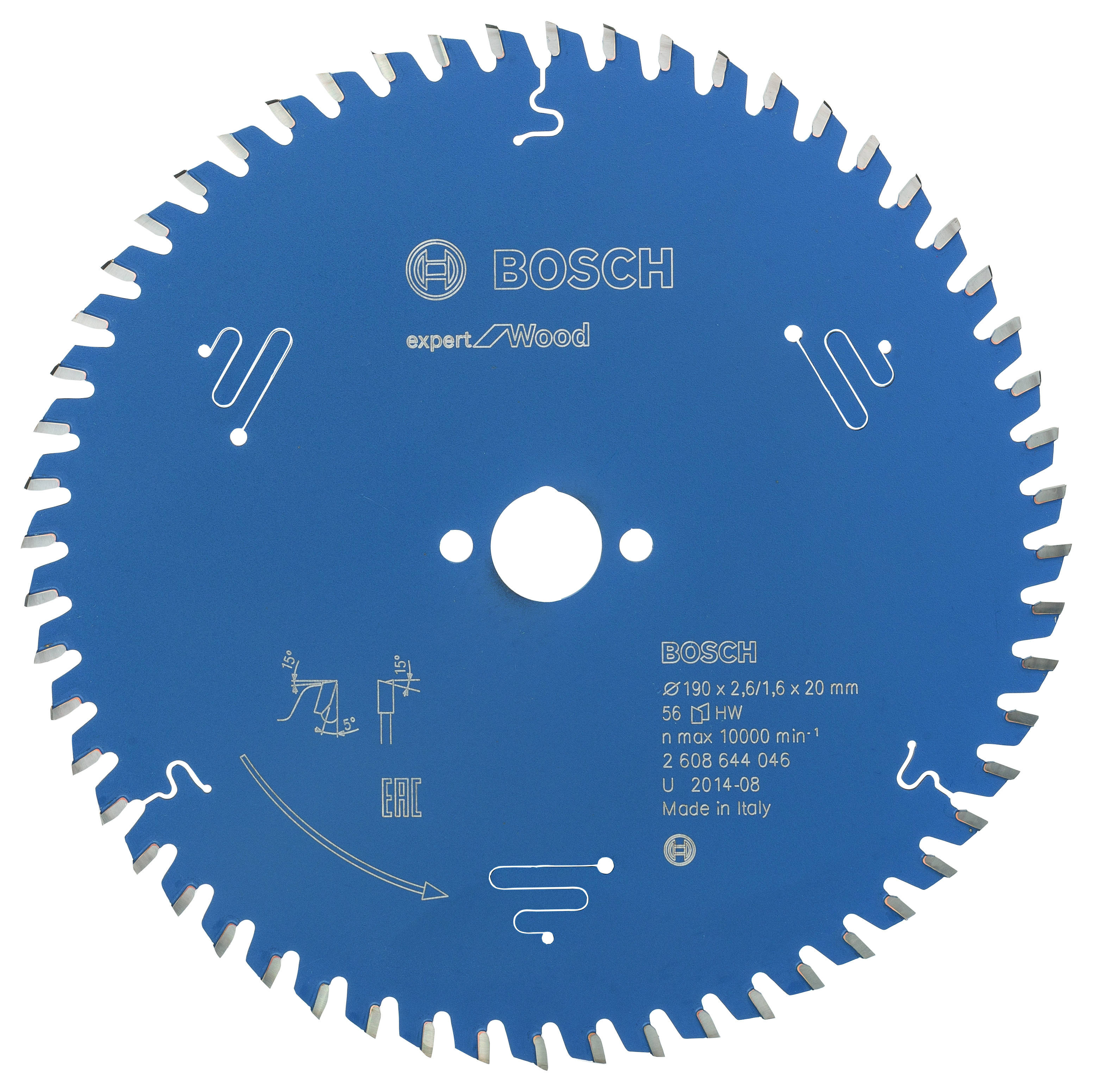 Bosch 1 blad exp wood 190x20x2,6/1,6 56t