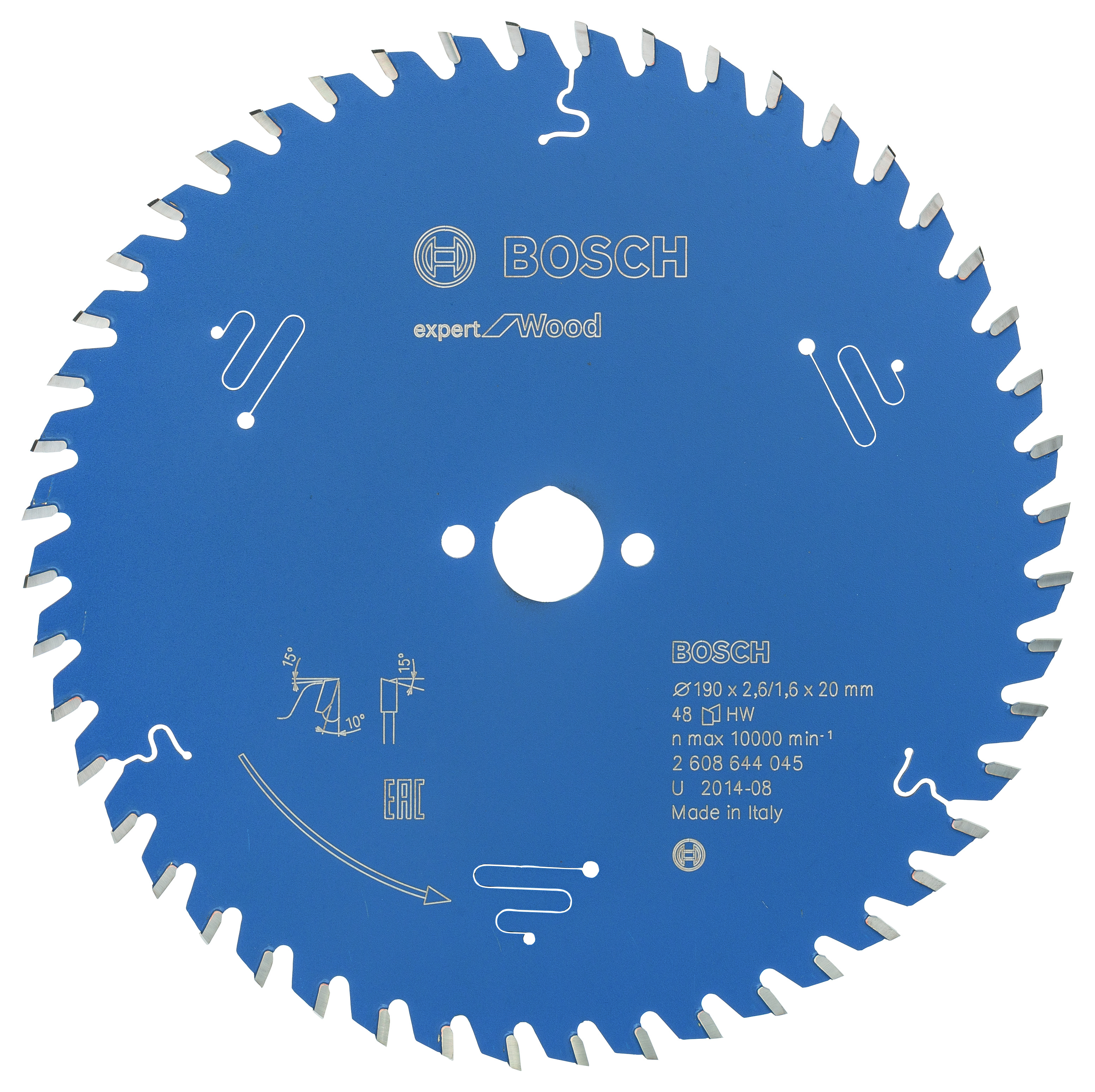 Bosch 1 blad exp wood 190x20x2,6/1,6 48t